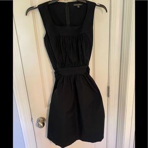 Brooks Brothers Black Cotton Summer Dress Tie Waist Size 10